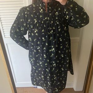 H&M size large dress black floral